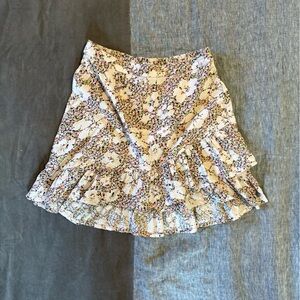 Roxy Floral Skirt with Ruffle Hem